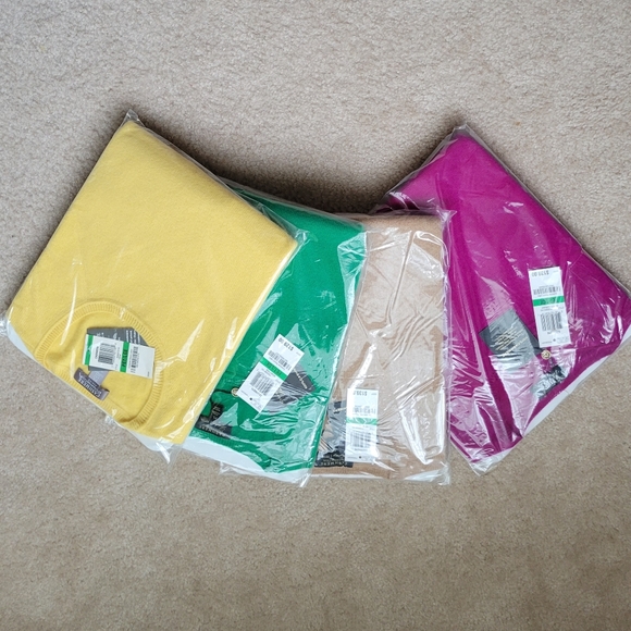 Charter Club Cashmere Sweater Size P/L Green NWT - Picture 4 of 4